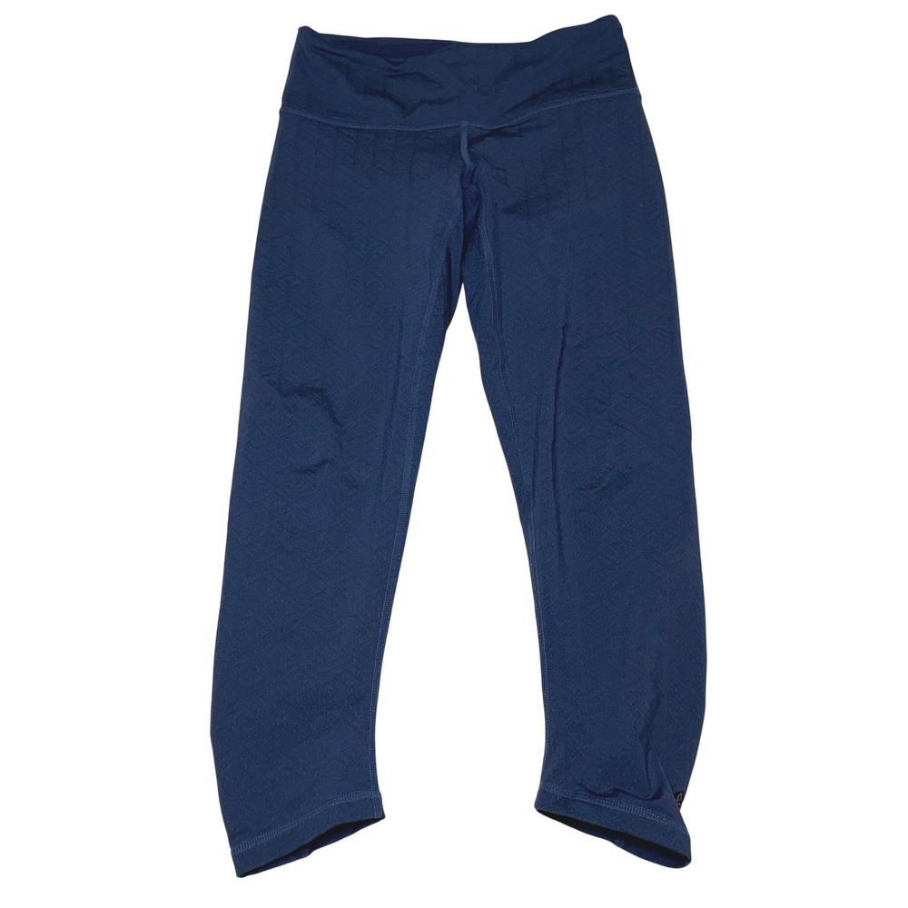 Prana Womens XS Navy‎ Blue Supplex Lycra Cropped Athletic Yoga Leggings